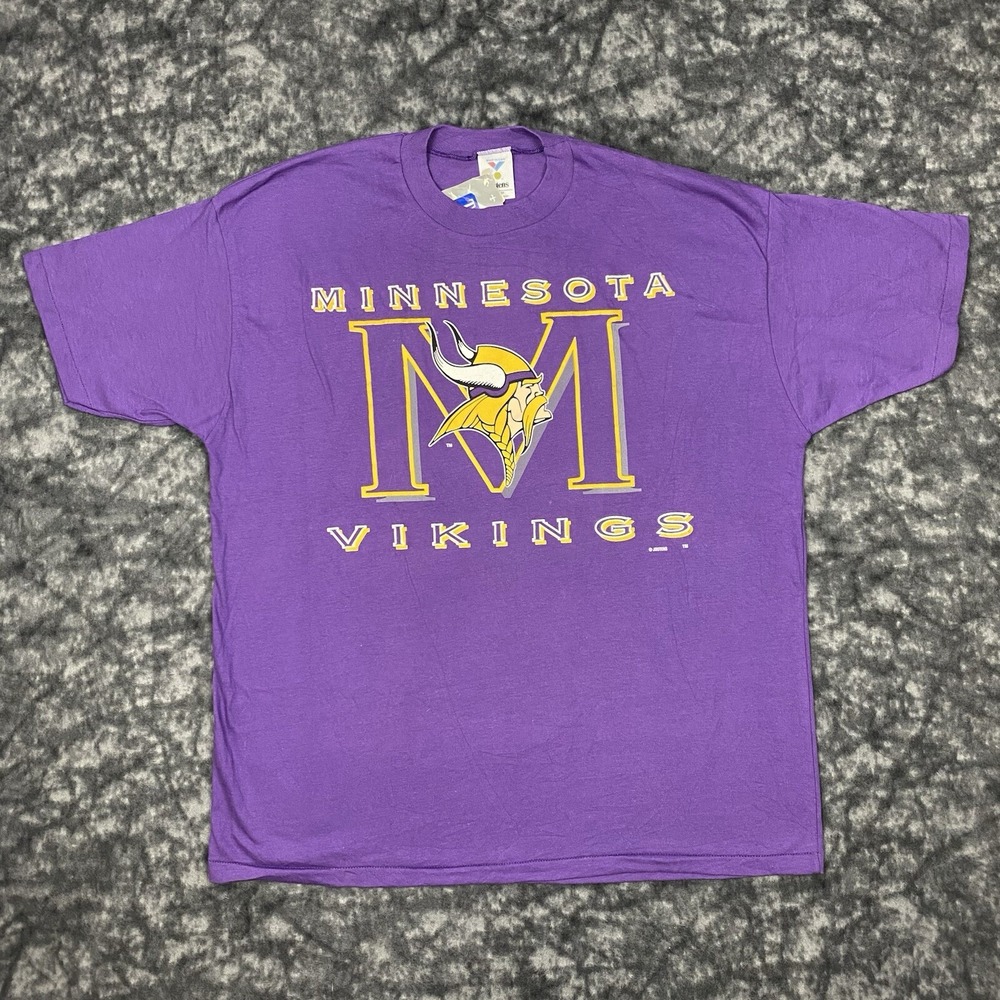 New Jostens Minnesota Vikings TShirt Mens XL Purple USA Vintage 90s NFL Single